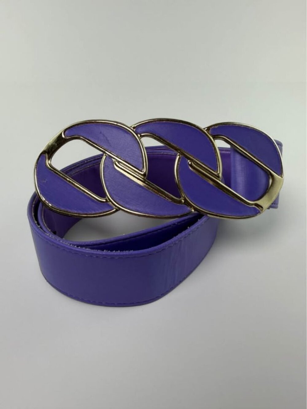 Vintage 80s Purple Gold Statement Belt Size Medium Large - Picture 4 of 4